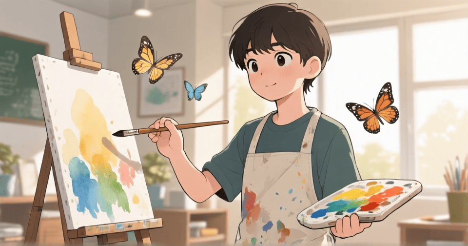 ISFP 藝術家—Webtoon 風格人格代表插圖
