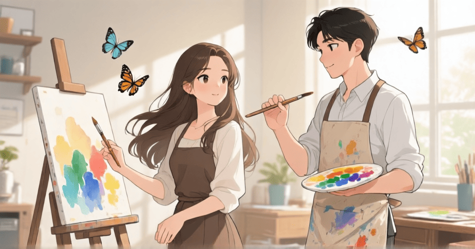 ISFP 藝術家—Webtoon 風格人格代表插圖
