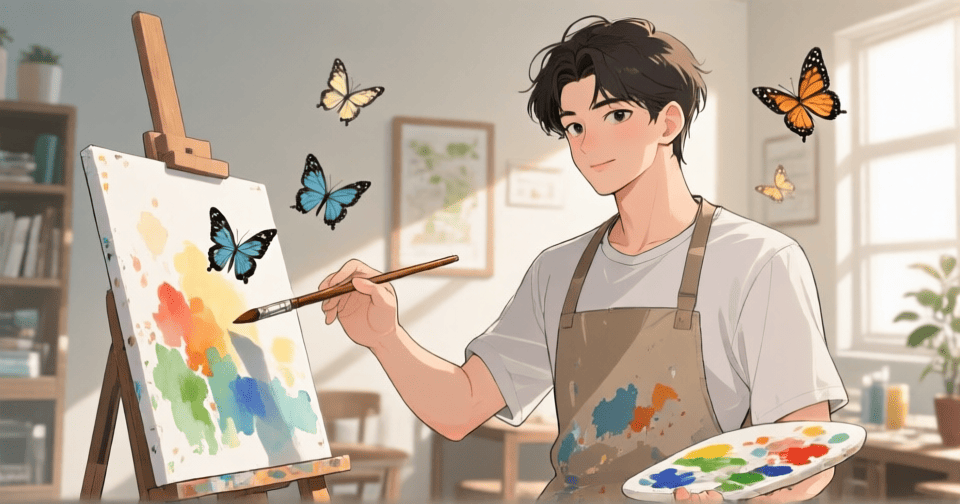 ISFP 藝術家—Webtoon 風格人格代表插圖